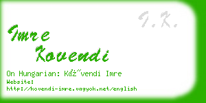 imre kovendi business card